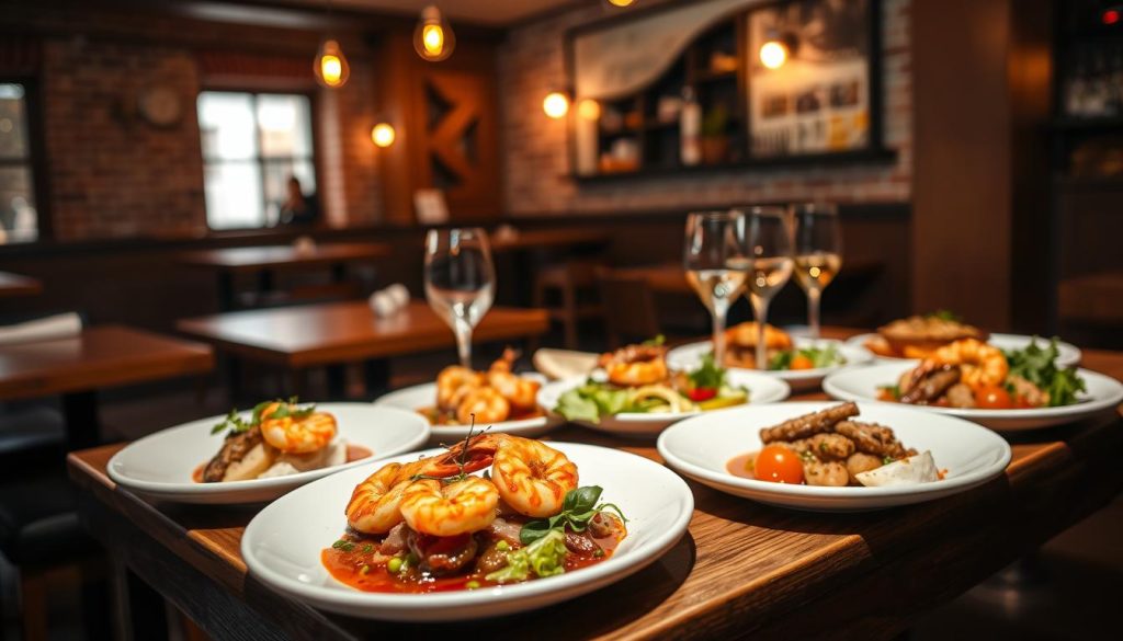 små rätter på tapas bar