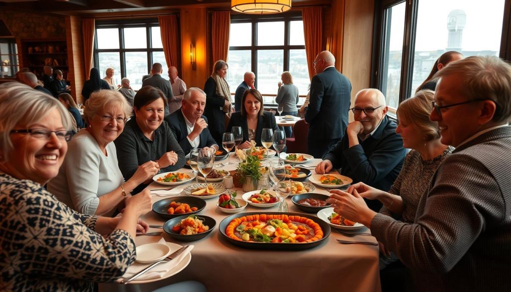 A cozy family gathering at the CALMA restaurant in Gothenburg, Sweden. In the warm, inviting atmosphere, relatives and friends mingle around a beautifully set table laden with vibrant Spanish dishes. The foreground is filled with smiling faces and lively conversation, while the middle ground showcases the restaurant's elegant interior, with its rustic wood accents and soft, golden lighting. The background reveals the charming cityscape outside, hinting at the picturesque surroundings. This intimate, family-oriented event captures the spirit of "Särskilda Evenemang och Erbjudanden" at CALMA, where delicious cuisine and memorable moments come together. A cozy family gathering at the CALMA restaurant in Gothenburg, Sweden. In the warm, inviting atmosphere, relatives and friends mingle around a beautifully set table laden with vibrant Spanish dishes. The foreground is filled with smiling faces and lively conversation, while the middle ground showcases the restaurant's elegant interior, with its rustic wood accents and soft, golden lighting. The background reveals the charming cityscape outside, hinting at the picturesque surroundings. This intimate, family-oriented event captures the spirit of "Särskilda Evenemang och Erbjudanden" at CALMA, where delicious cuisine and memorable moments come together.