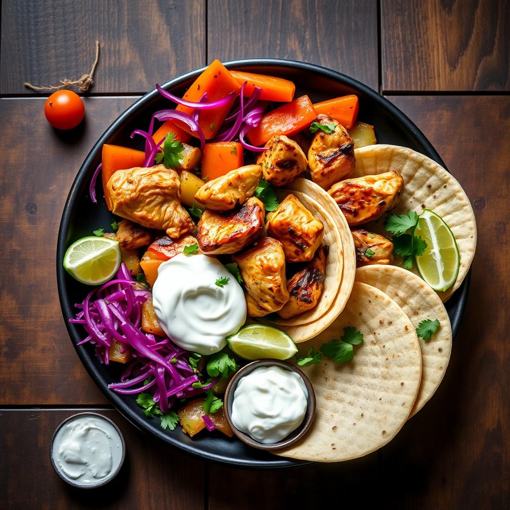 Pollo Fajitas på Calma Tapasbar's uteservering i Göteborg