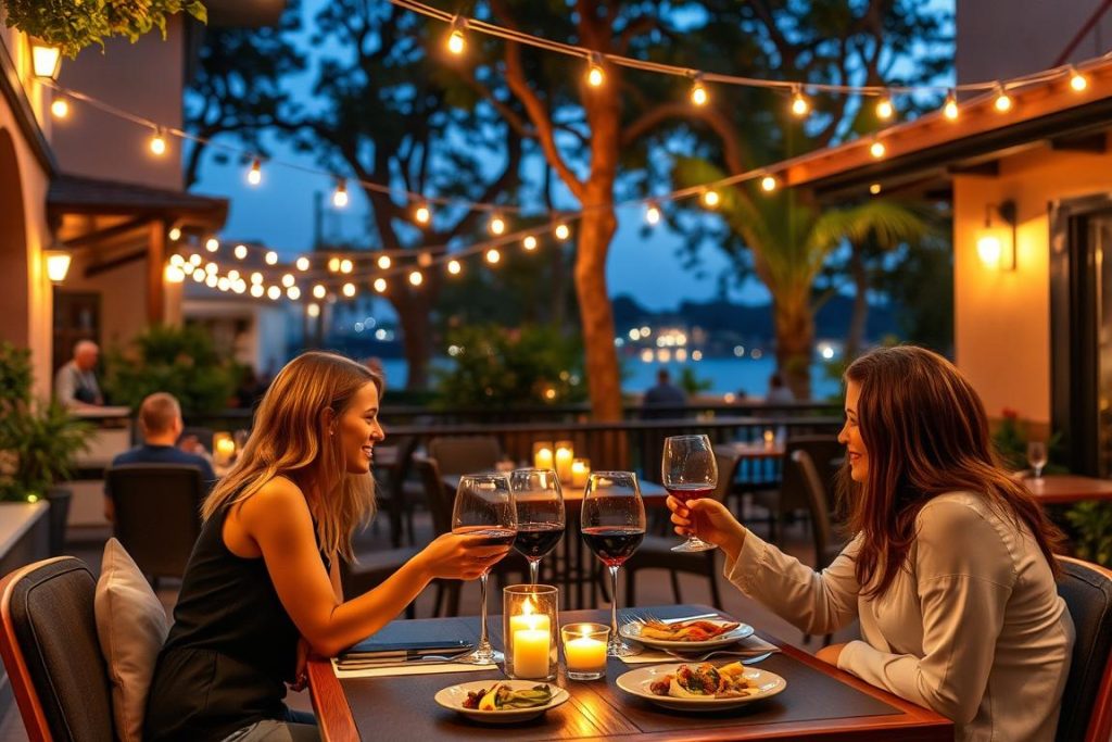 Romantisk middag för två på Calma Tapasbar's uteservering i Göteborg